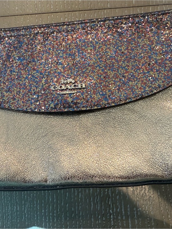 Coach Handbags - COACH Multicolor Glitter Flap Clutch with Black Base